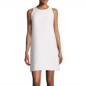 Milly Cream‎ Diagonal Stripe A-Line Shift Dress Size 2